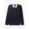NORSE PROJECTS MENS RUBEN BRUSHED JERSEY RUGBY LS POLO SHIRT IN NAVY