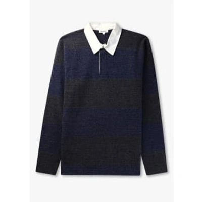 Norse Projects Mens Ruben Brushed Jersey Rugby Ls Polo Shirt In Navy In Blue