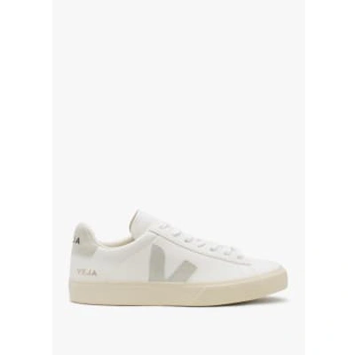 Veja White Leather Campo Sneakers In White,natural