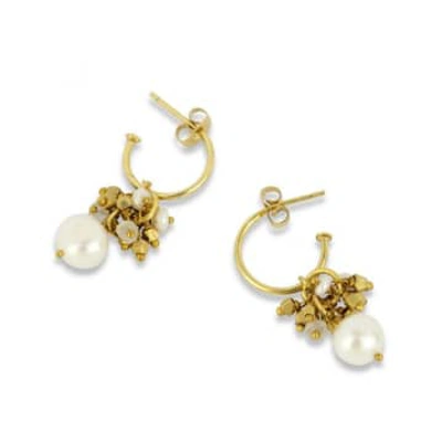 Ashiana London Hollie Pearl Earrings In Gold