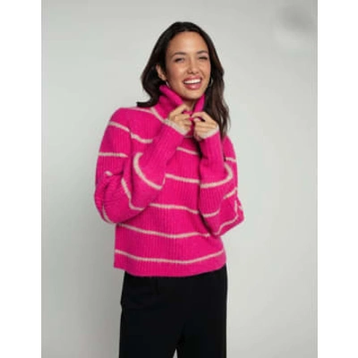 Nooki Design Chiara Knitted Stripe Jumper, Pink