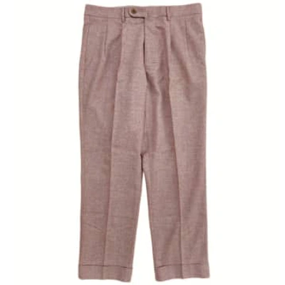Fresh Wool 2 Pleates Chino Trousers In Rose In Pink