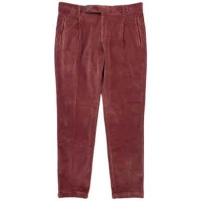 Fresh Corduroy Pleated Chino Trousers In Copper In Metallic