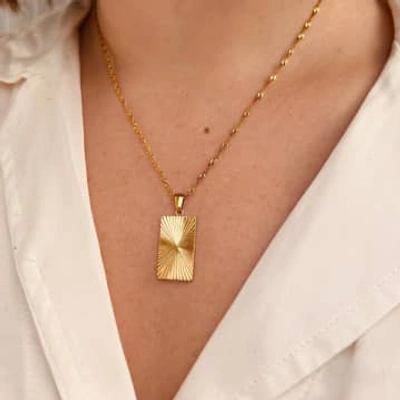 Little Nell : Gold Sunrise Rectangular Necklace