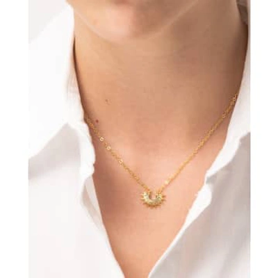 Carlos Celada 1/2 Stone Necklace In Gold
