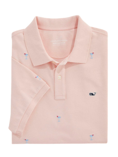 Vineyard Vines Men's Novelty Heritage Pique Polo Shirt In Light Pink