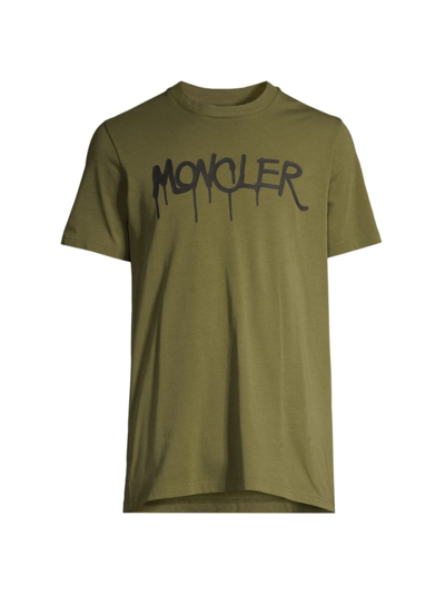 Moncler Men's  Man Logo T-shirt In Light Bronze Green