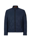 Hugo Boss Biker Jacket In Water-repellent Lightweight Fabric With Quilting In Dark Blue