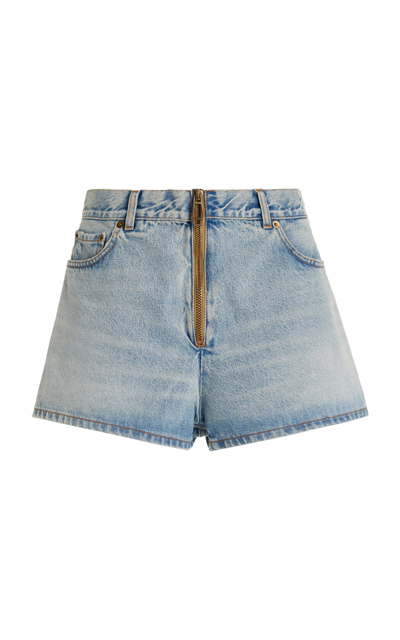 Haikure Bethany Zip-up Denim Shorts In Stromboli Blue