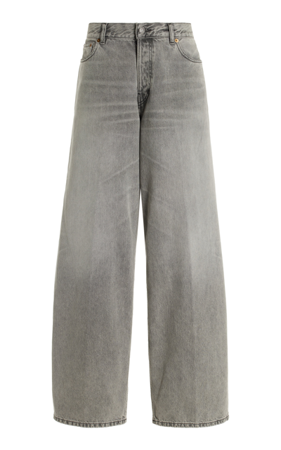 Haikure Bethany Drop-rise Wide-leg Jeans In Grey