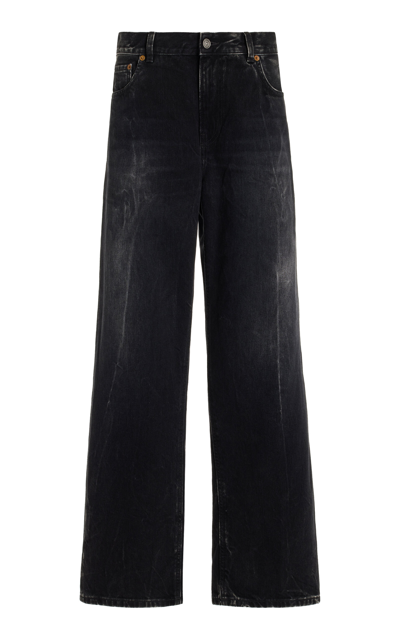 Haikure Bonnie Drop-rise Wide-leg Jeans In Black