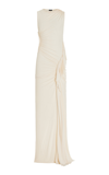 ATLEIN RUCHED RIBBED-JERSEY GOWN