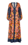 Zimmermann + Net Sustain Acadian Printed Organic Silk Maxi Dress In Navy