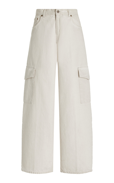 Haikure Bethany Drop-rise Wide-leg Cargo Jeans In White