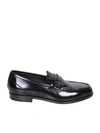 TAGLIATORE BUCKLE DETAILS BLACK LOAFER