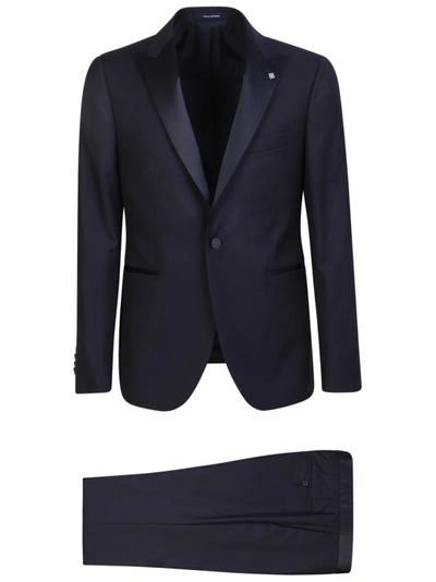 Tagliatore Silk Virgin-wool Blend Suit In Blue
