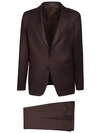 Tagliatore Patch-pocket Single-breasted Suit In Brown