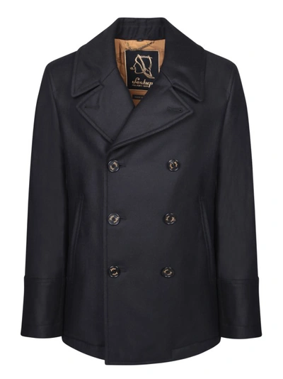 Sealup Logoed Horn Buttons Peacoat In Blue