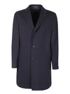 Tagliatore Single-breasted Wool Chacemire Coat In Blue