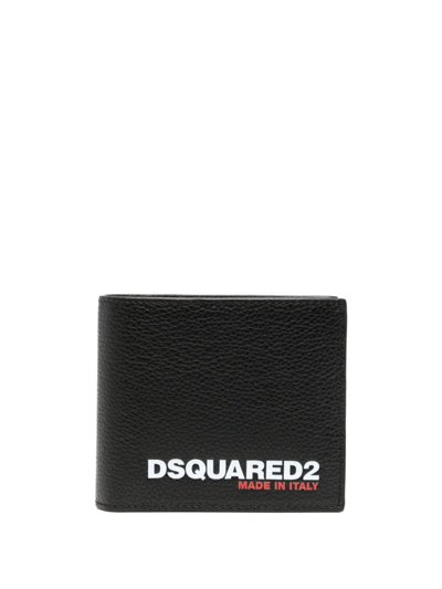 Dsquared2 Logo-debossed Bi-fold Wallet In Black