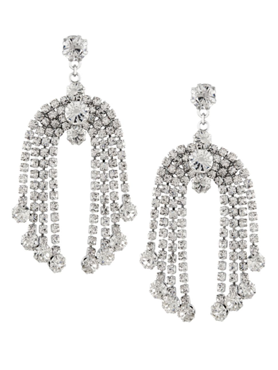 Kenneth Jay Lane Women's Silvertone & Crystal Tiered Chandelier Earrings