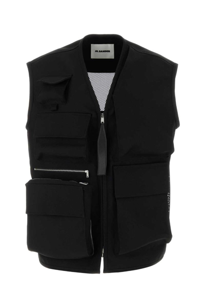 Jil Sander Jackets And Vests In Black