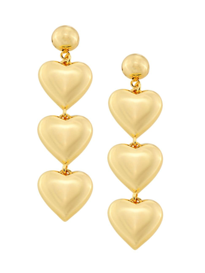 Kenneth Jay Lane Women's Goldtone Triple-heart Drop Earrings