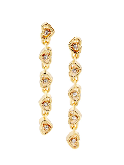 Kenneth Jay Lane Women's Goldtone & Crystal Heart Drop Earrings