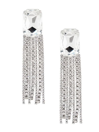 Kenneth Jay Lane Women's Silvertone & Crystal Seven-row Drop Earrings
