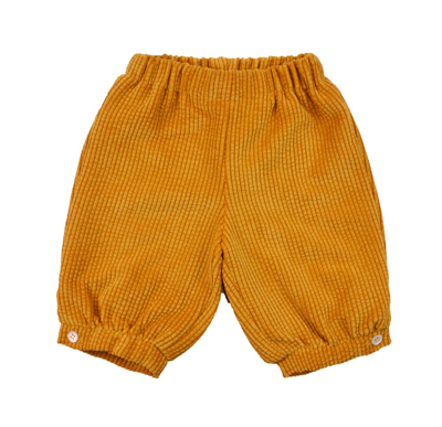 La Stupenderia Babies' Elasticated-waist Corduroy Shorts In Yellow