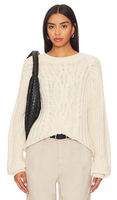 Free People Frankie Cable Sweater In Ivory