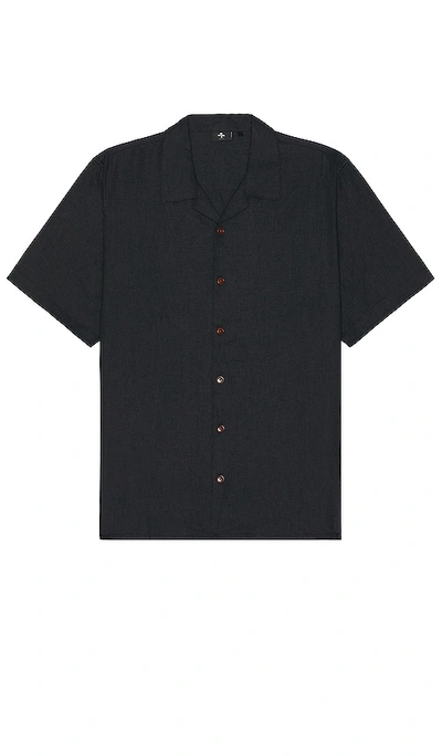 Thrills Hemp Minimal  Bowling Shirt In Black