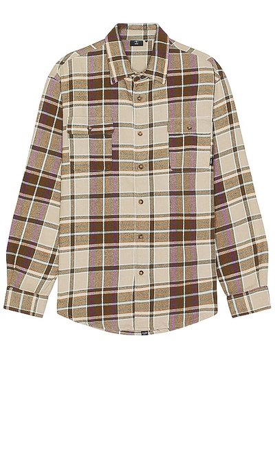 Thrills Coat Of  Twill Flannel Shirt In Sandstone