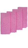 CHEFANIE PINK EYELET DINNER NAPKINS SET OF 4