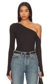 Michael Lauren Magdaleno Asymmetrical Tee In Espresso