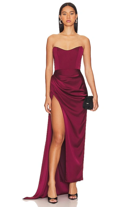 Katie May Bita Gown In Bordeaux