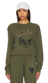 Lauren Moshi Spalding Diamond Royal Skull In Military