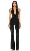 Amor Mia Iman Midnight Velvet Jumpsuit In Black