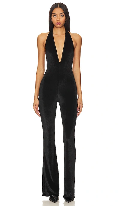 Amor Mia Iman Midnight Velvet Jumpsuit In Black