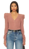 NATION LTD LARA PUFF SHOULDER SWEATER