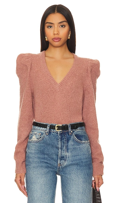 Nation Ltd Lara Puff Shoulder Sweater In Pink