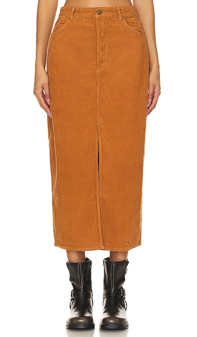 Rolla's Chicago Midi Skirt In Tan Cord