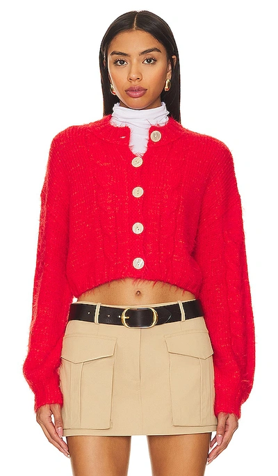 Free People X Revolve Willow Cardi In Fiery Red Combo