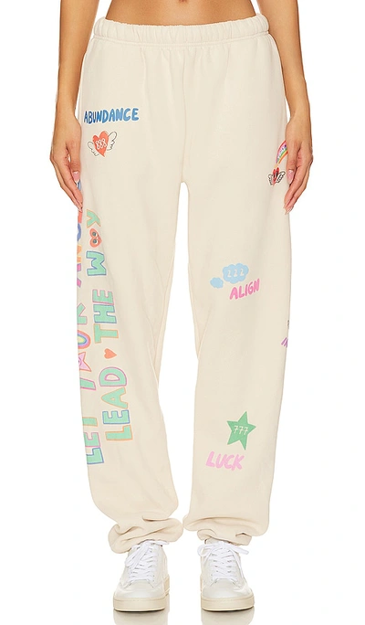 The Mayfair Group Angels All Around You Sweatpants In Cream