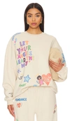 The Mayfair Group Angels All Around You Graphic Sweatshirt In Cream