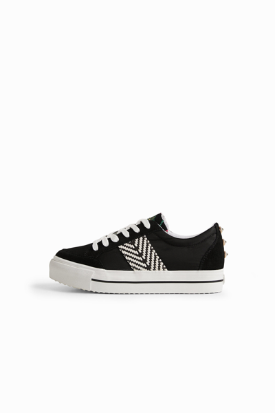 Desigual Sneakers With Ethnic Band In Black