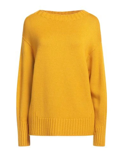 Rossopuro Woman Sweater Ocher Size S Merino Wool In Yellow