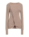 Jacquemus Woman Cardigan Khaki Size 6 Polyamide, Acrylic, Alpaca Wool, Wool In Beige