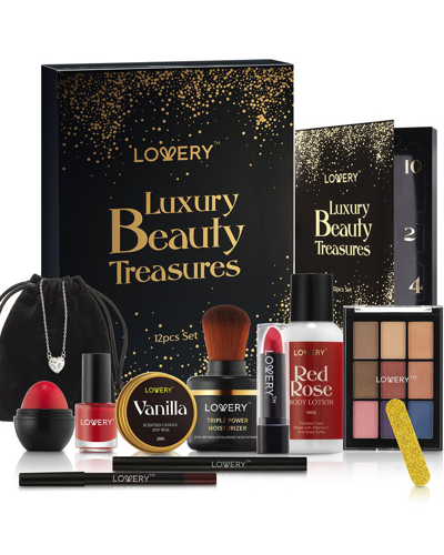 Lovery 12 Days Luxury Beauty Body Care, 22pc Makeup & Skincare Gift Set In Black