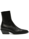 A.EMERY BLACK HUDSON LEATHER ANKLE BOOTS